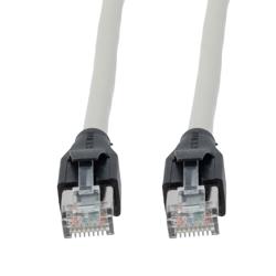 Picture of Category 7 10gig Ethernet Cable Assembly, S/FTP Shielded Pairs, RJ45 Male/Plug, 26AWG Stranded, PVC, Gray, 0.5M