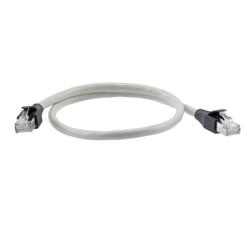 Picture of Category 7 10gig Ethernet Cable Assembly, S/FTP Shielded Pairs, RJ45 Male/Plug, 26AWG Stranded, PVC, Gray, 0.5M