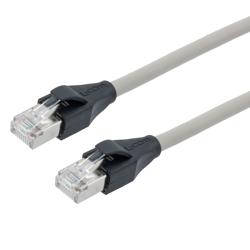 Picture of Category 7 10gig Ethernet Cable Assembly, S/FTP Shielded Pairs, RJ45 Male/Plug, 26AWG Stranded, LSZH, Gray, 3M