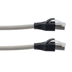 Picture of Category 7 10gig Ethernet Cable Assembly, S/FTP Shielded Pairs, RJ45 Male/Plug, 26AWG Stranded, LSZH, Gray, 3M