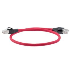 Picture of Category 7 10gig Ethernet Cable Assembly, S/FTP Shielded Pairs, RJ45 Male/Plug, 26AWG Stranded, LSZH, Red, 10M
