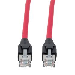 Picture of Category 7 10gig Ethernet Cable Assembly, S/FTP Shielded Pairs, RJ45 Male/Plug, 26AWG Stranded, LSZH, Red, 5M