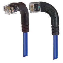 Picture of Category 5E Right Angle Patch Cable, RA Left Exit/Right Angle Down, Blue 1.0 ft