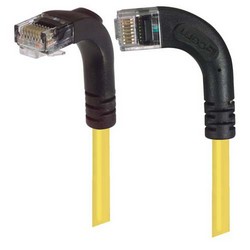 Picture of Category 5E Right Angle Patch Cable, RA Left Exit/Right Angle Down, Yellow 20.0 ft