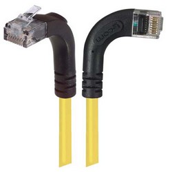 Picture of Category 5E Right Angle Patch Cable, RA Right Exit/Right Angle Up, Yellow 25.0 ft