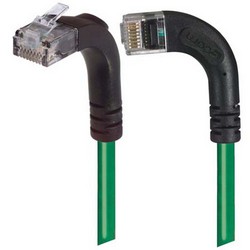 Picture of Category 5E Right Angle Patch Cable, RA Left Exit/Right Angle Up, Green 2.0 ft