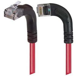 Picture of Category 5E Right Angle Patch Cable, RA Left Exit/Right Angle Up, Red 10.0 ft