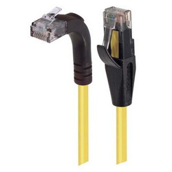 Picture of Category 5E Right Angle Patch Cable, Straight/Right Angle Up, Yellow, 10.0 ft