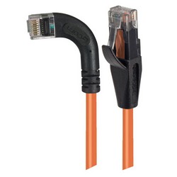 Picture of Category 5E Right Angle Patch Cable, Straight/ Right Angle Left Exit, Orange, 1.0 ft