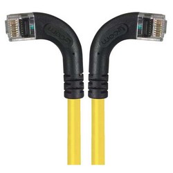Picture of Category 5E Right Angle Patch Cable, RA Left Exit/RA Right Exit, Yellow, 1.0 ft