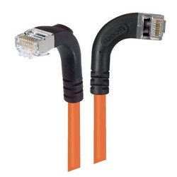 Picture of Category 5E Shielded Right Angle Patch Cable, Right Angle Right/Right Angle Down, Orange 15.0 ft