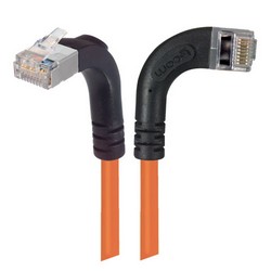 Picture of Category 5E Shielded Right Angle Patch Cable, Right Angle Right/Right Angle Up, Orange 1.0 ft