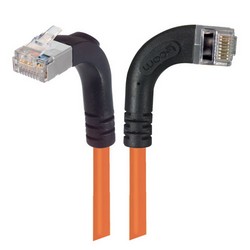 Picture of Category 5E Shielded Right Angle Patch Cable, Right Angle Right/Right Angle Up, Orange 3.0 ft