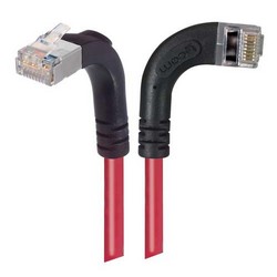 Picture of Category 5E Shielded Right Angle Patch Cable, Right Angle Right/Right Angle Up, Red 10.0 ft