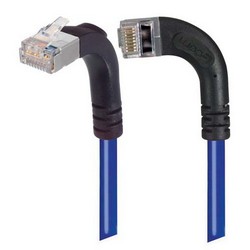 Picture of Category 5E Shielded Right Angle Patch Cable, RA Left Exit/RA Up, Blue 15.0 ft