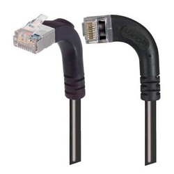 Picture of Category 5E Shielded Right Angle Patch Cable, RA Left Exit/RA Up, Black 15.0 ft