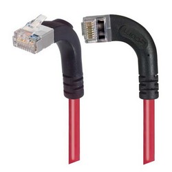Picture of Category 5E Shielded Right Angle Patch Cable, RA Left Exit/RA Up, Red 15.0 ft