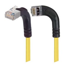 Picture of Category 5E Shielded Right Angle Patch Cable, RA Left Exit/RA Up, Yellow 10.0 ft