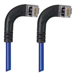 Picture of Category 5E Shielded Right Angle Patch Cable, RA Right Exit/RA Right Exit, Blue 1.0 ft