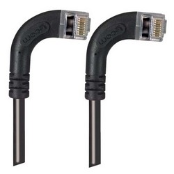 Picture of Category 5E Shielded Right Angle Patch Cable, RA Right Exit/RA Right Exit, Black 2.0 ft