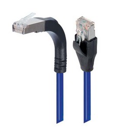 Picture of Shielded Category 5e Right Angle Patch Cable, Stackable, Blue, 1.0 ft