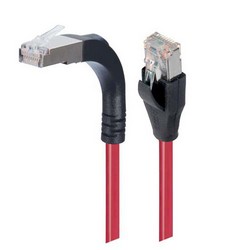 Picture of Shielded Category 5e Right Angle Patch Cable, Stackable, Red, 7.0 ft