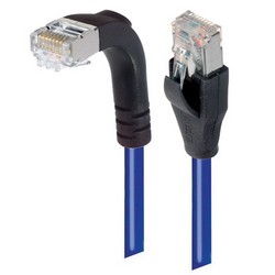 Picture of Category 5E Shielded Right Angle Patch Cable, Straight/Right Angle Down, Blue 2.0 ft