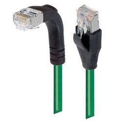 Picture of Category 5E Shielded Right Angle Patch Cable, Straight/Right Angle Down, Green 25.0 ft