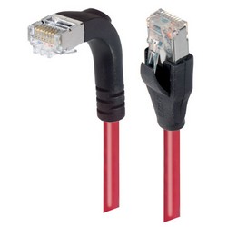 Picture of Category 5E Shielded Right Angle Patch Cable, Straight/Right Angle Down, Red 10.0 ft