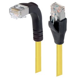 Picture of Category 5E Shielded Right Angle Patch Cable, Straight/Right Angle Down, Yellow 15.0 ft