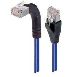 Picture of Category 5E Shielded Right Angle Patch Cable, Straight/Right Angle Up, Blue 15.0 ft