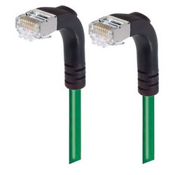 Picture of Category 5E Shielded Right Angle Patch Cable, Right Angle Down/Right Angle Down, Green 10.0 ft