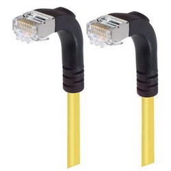 Picture of Category 5E Shielded Right Angle Patch Cable, Right Angle Down/Right Angle Down, Yellow 10.0 ft