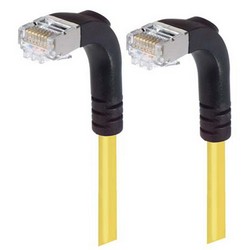 Picture of Category 5E Shielded Right Angle Patch Cable, Right Angle Down/Right Angle Down, Yellow 2.0 ft