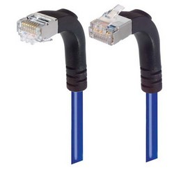 Picture of Category 5E Shielded Right Angle Patch Cable, Down/Right Angle Up, Blue 15.0 ft