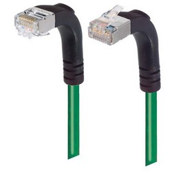 Picture of Category 5E Shielded Right Angle Patch Cable, Down/Right Angle Up, Green 15.0 ft