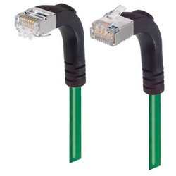 Picture of Category 5E Shielded Right Angle Patch Cable, Down/Right Angle Up, Green 25.0 ft
