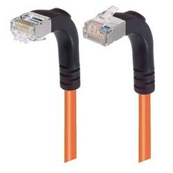 Picture of Category 5E Shielded Right Angle Patch Cable, Down/Right Angle Up, Orange 30.0 ft