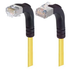 Picture of Category 5E Shielded Right Angle Patch Cable, Down/Right Angle Up, Yellow 25.0 ft