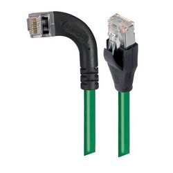 Picture of Category 5E Shielded Right Angle Patch Cable, Right Angle Left/Straight, Green 1.0 ft