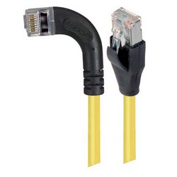 Picture of Category 5E Shielded Right Angle Patch Cable, Right Angle Left/Straight, Yellow 1.0 ft