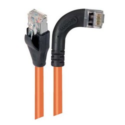 Picture of Category 5E Shielded Right Angle Patch Cable, Right Angle /Straight, Orange 15.0 ft
