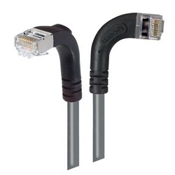 Picture of Category 5E Shielded LSZH Right Angle Patch Cable, Right Angle Right/Right Angle Down, Gray, 1.0 ft