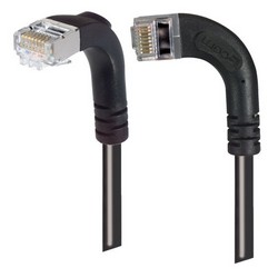 Picture of Category 5E Shielded LSZH Right Angle Patch Cable, Right Angle Left/Right Angle Down, Black, 1.0 ft