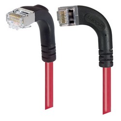 Picture of Category 5E Shielded LSZH Right Angle Patch Cable, Right Angle Left/Right Angle Down, Red, 5.0 ft