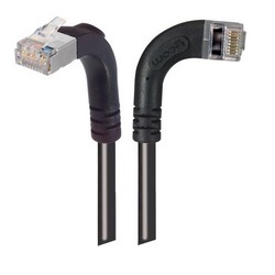 Picture of Category 5E Shielded LSZH Right Angle Patch Cable, Right Angle Right/Right Angle Up, Black, 15.0 ft