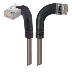 Picture of Category 5E Shielded LSZH Right Angle Patch Cable, Right Angle Right/Right Angle Up, Gray, 15.0 ft