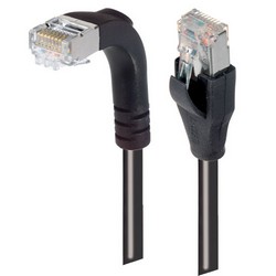 Picture of Category 5E Shielded LSZH Right Angle Patch Cable, Straight/Right Angle Down, Black, 10.0 ft