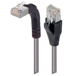 Picture of Category 5E Shielded LSZH Right Angle Patch Cable, Straight/Right Angle Up, Gray, 10.0 ft