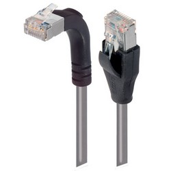 Picture of Category 5E Shielded LSZH Right Angle Patch Cable, Straight/Right Angle Up, Gray, 25.0 ft